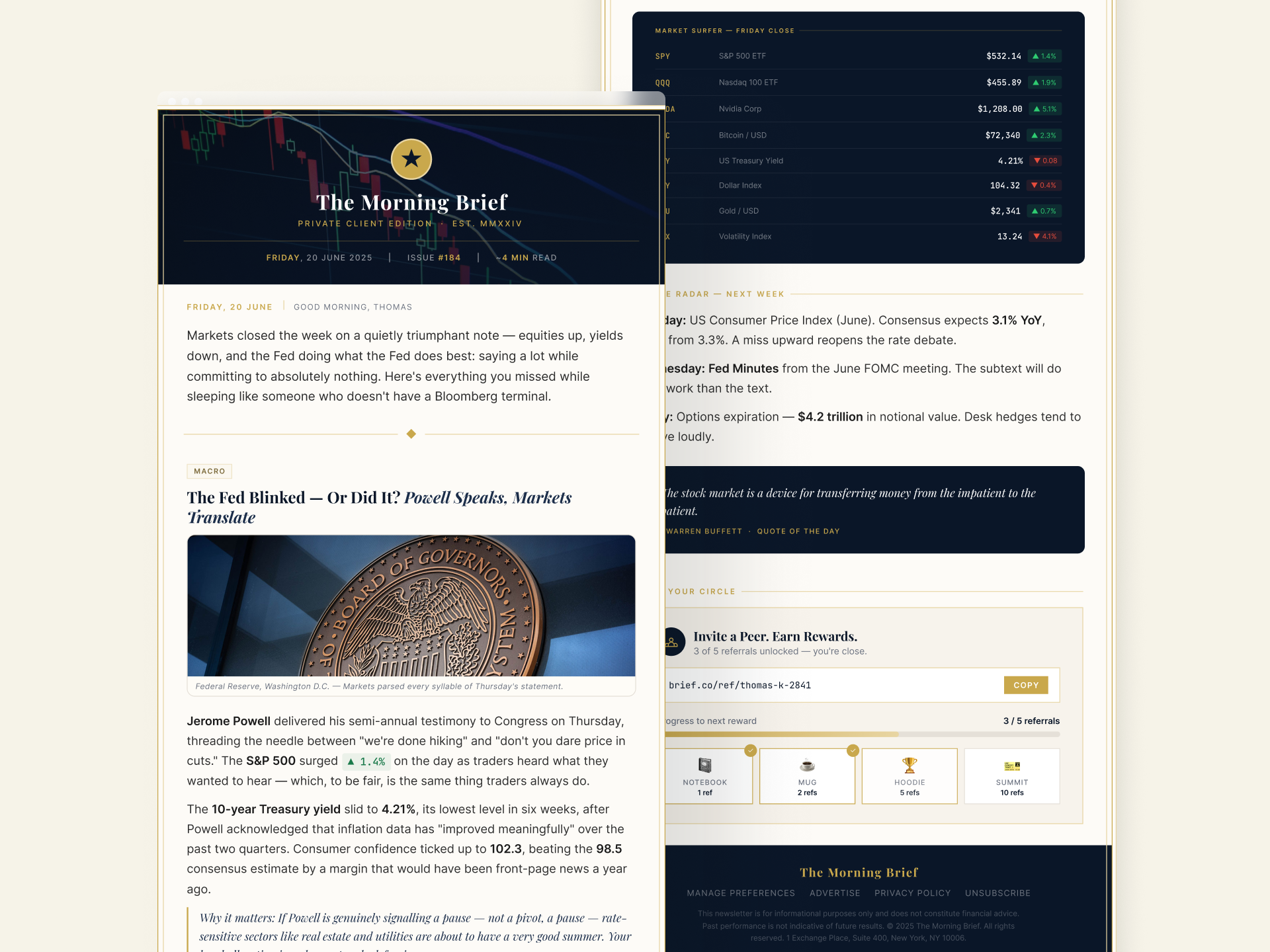 Morning Brief - Newsletter Design