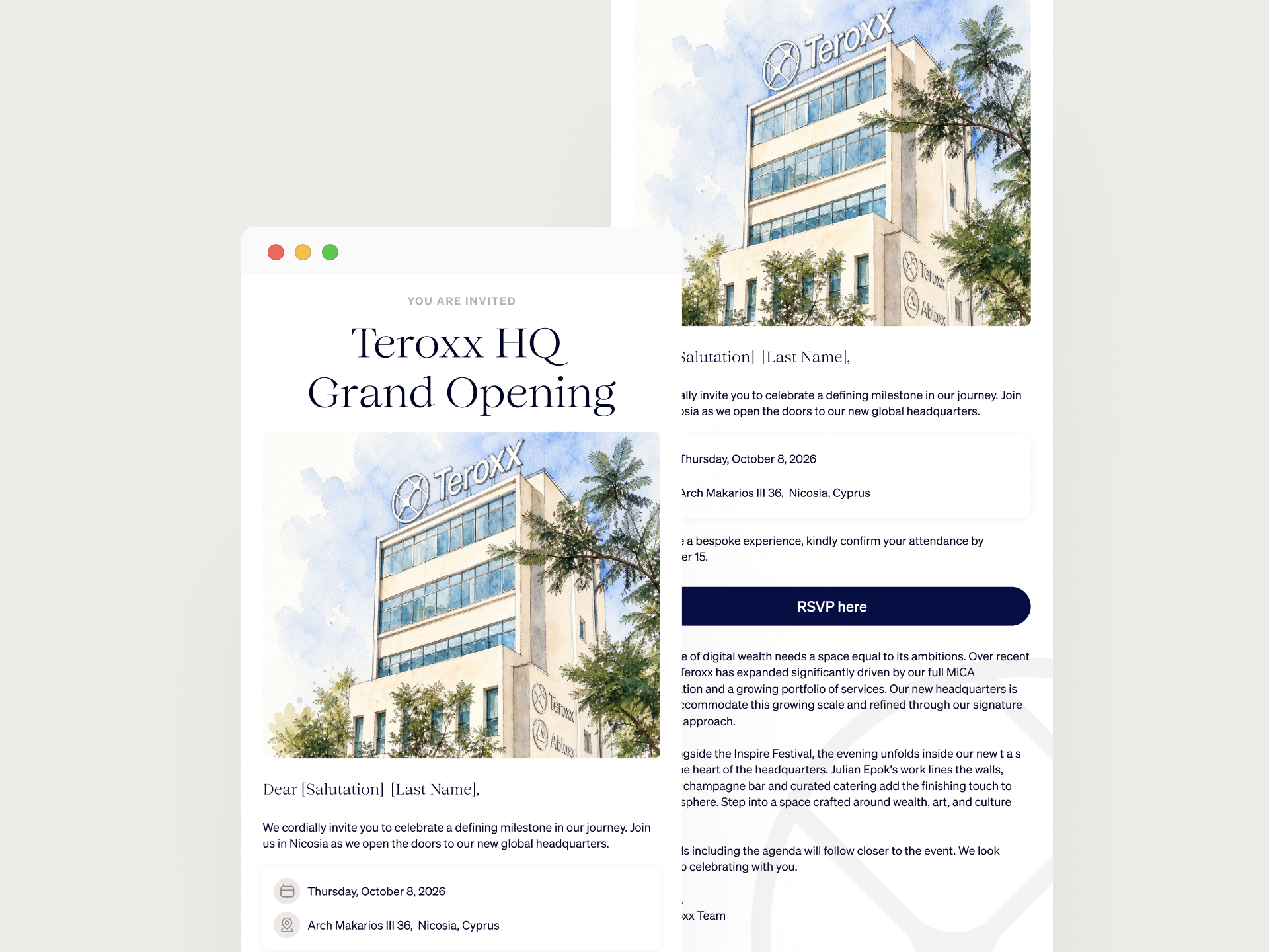 Teroxx - Email Invitation Design