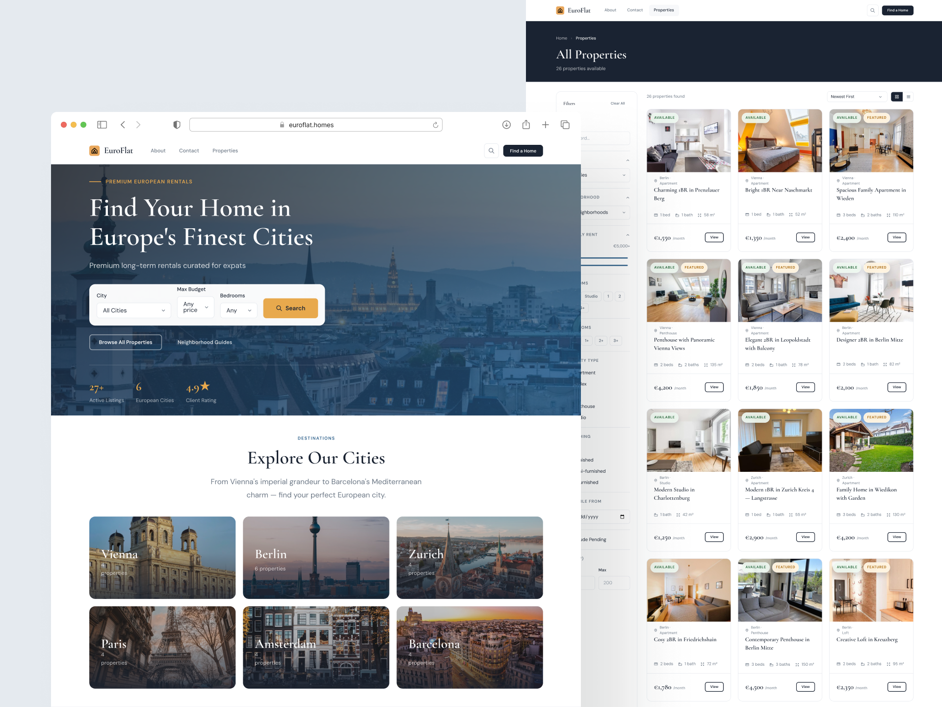 Euroflat - Real Estate Website Design