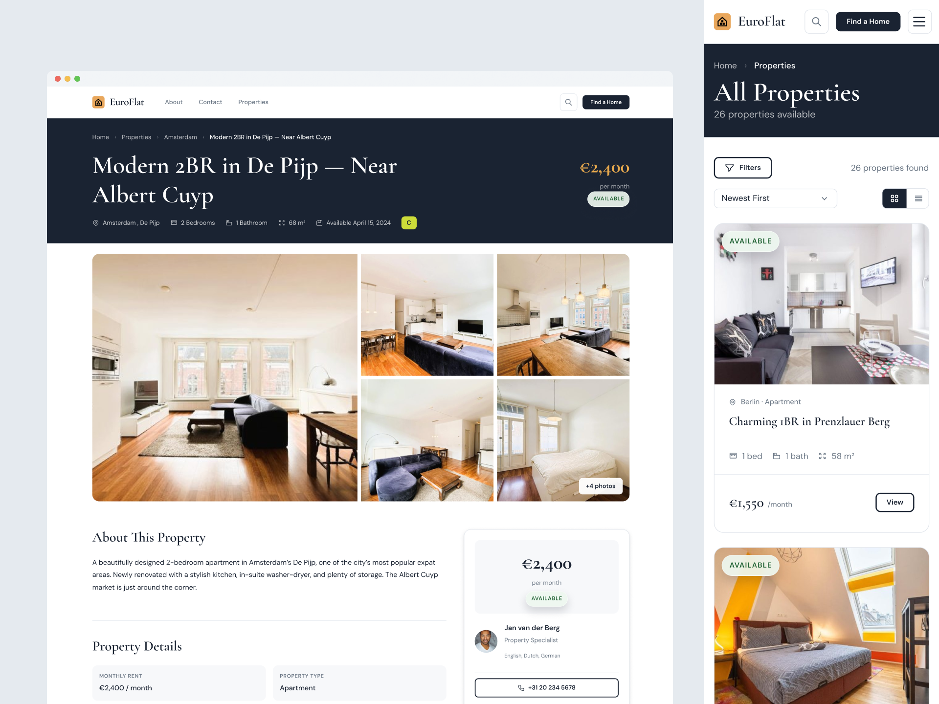 Euroflat - Real Estate Website Design