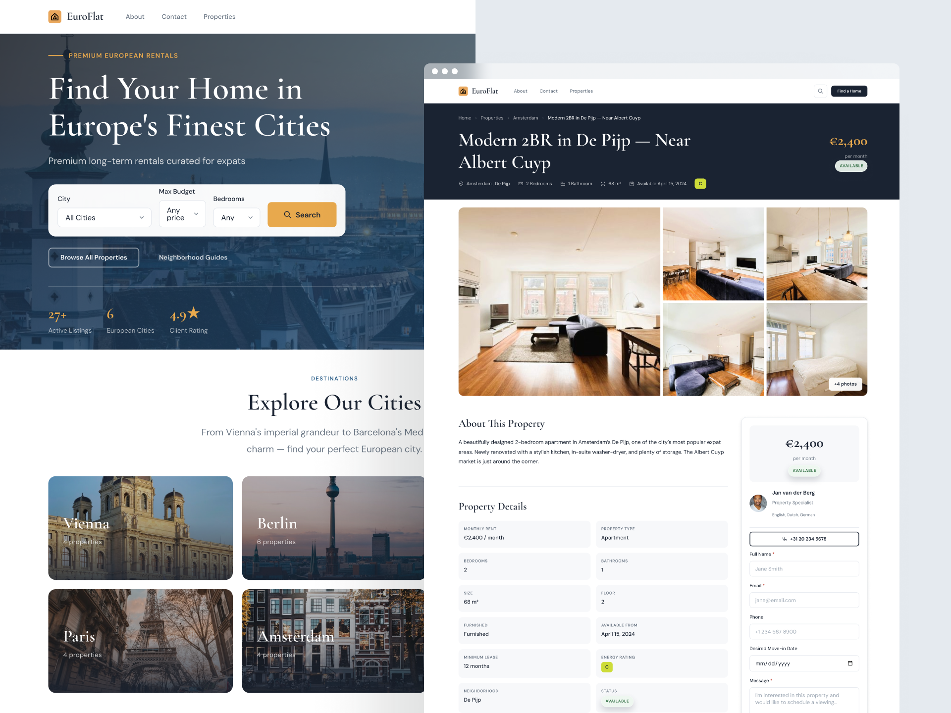 Euroflat - Real Estate Website Design