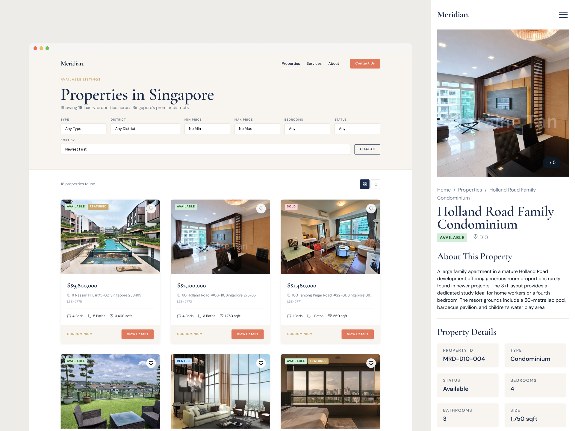 Meridian - Real Estate Website Design