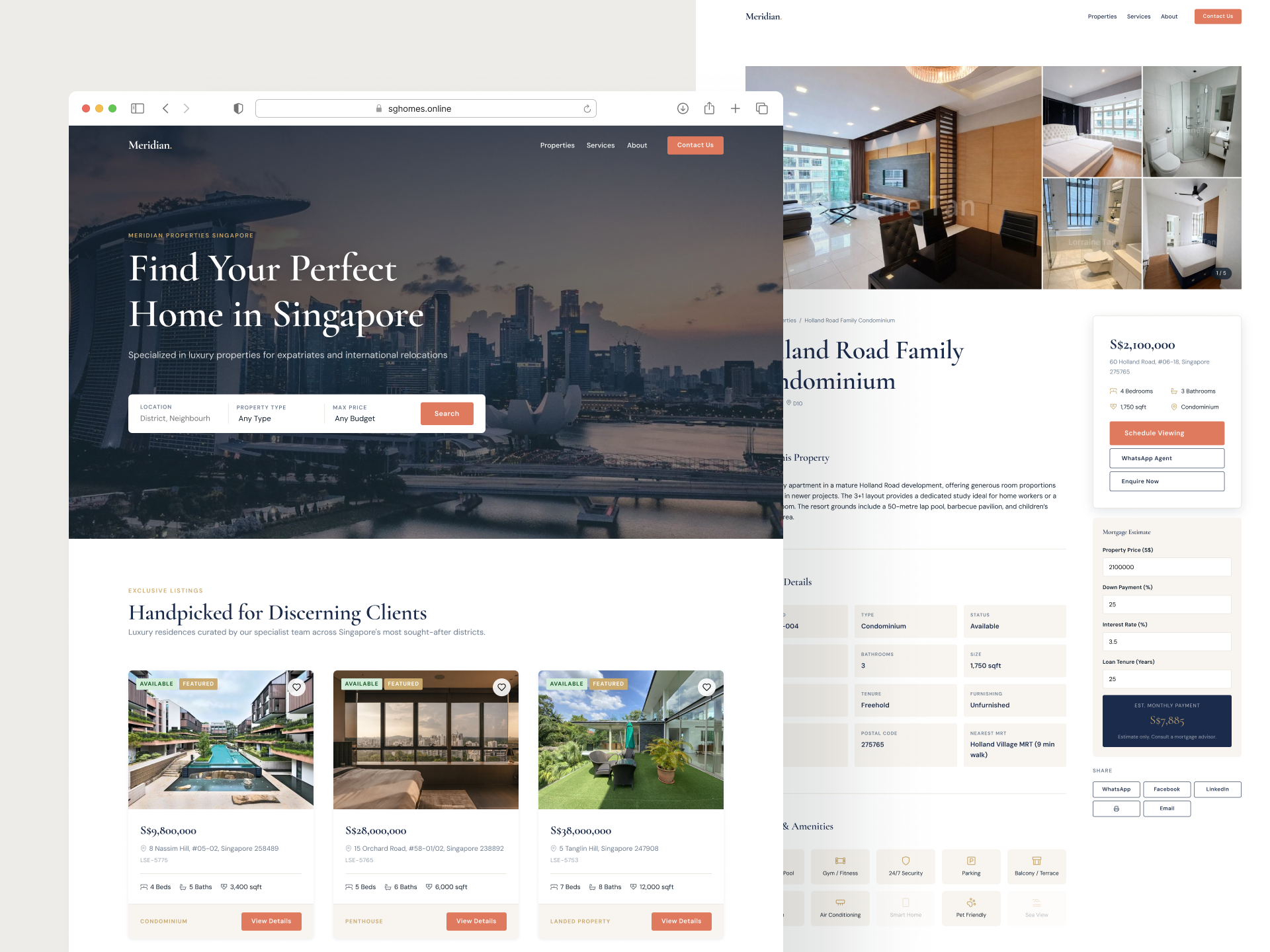 Meridian - Real Estate Website Design