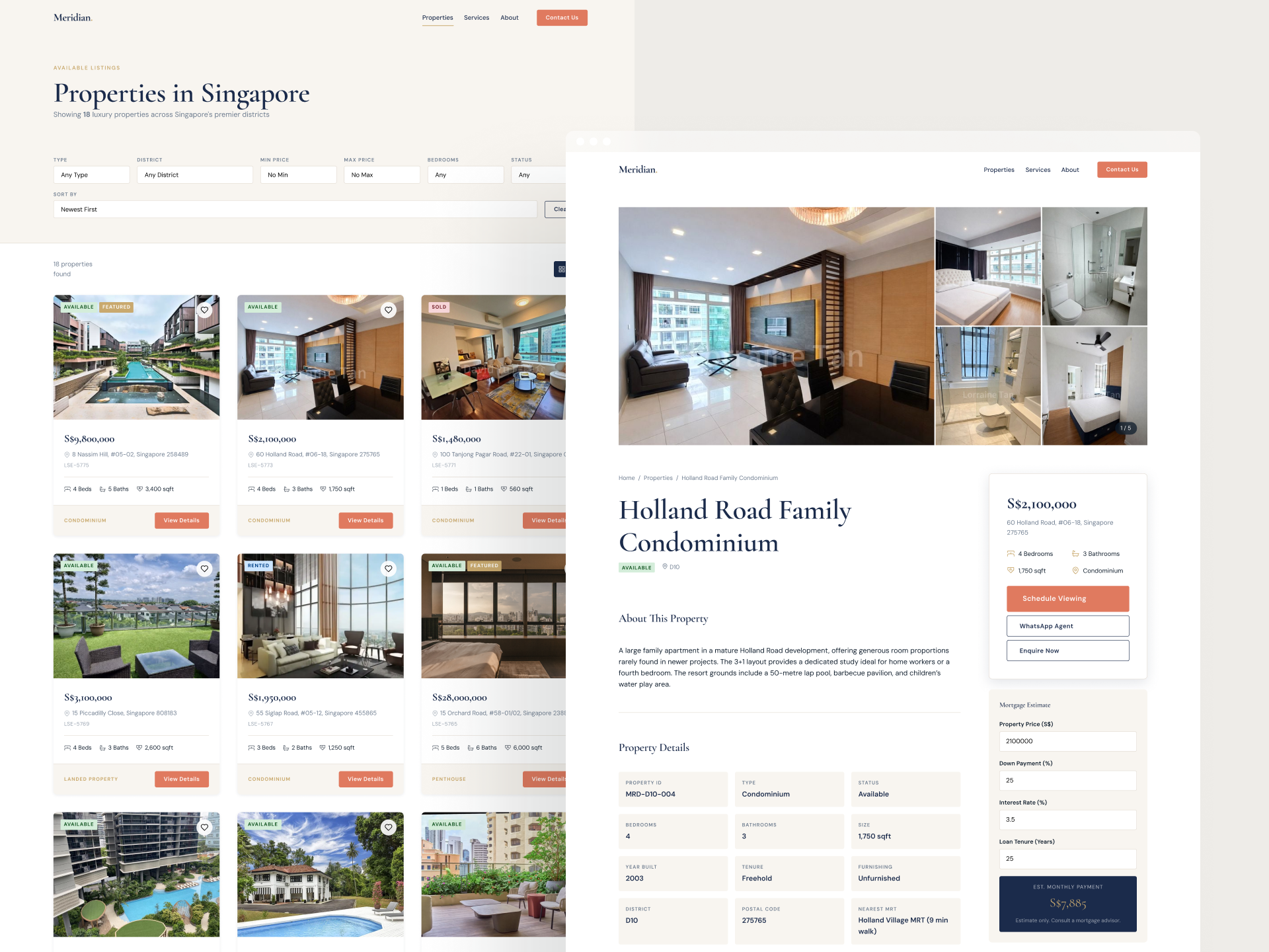 Meridian - Real Estate Website Design