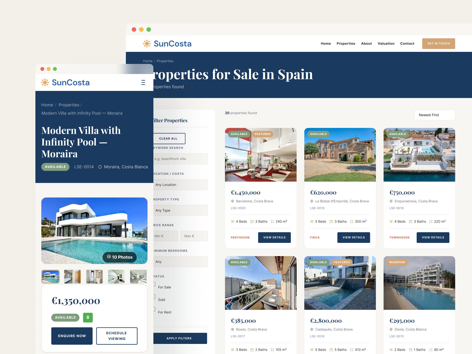 Suncosta - Real Estate Website Design