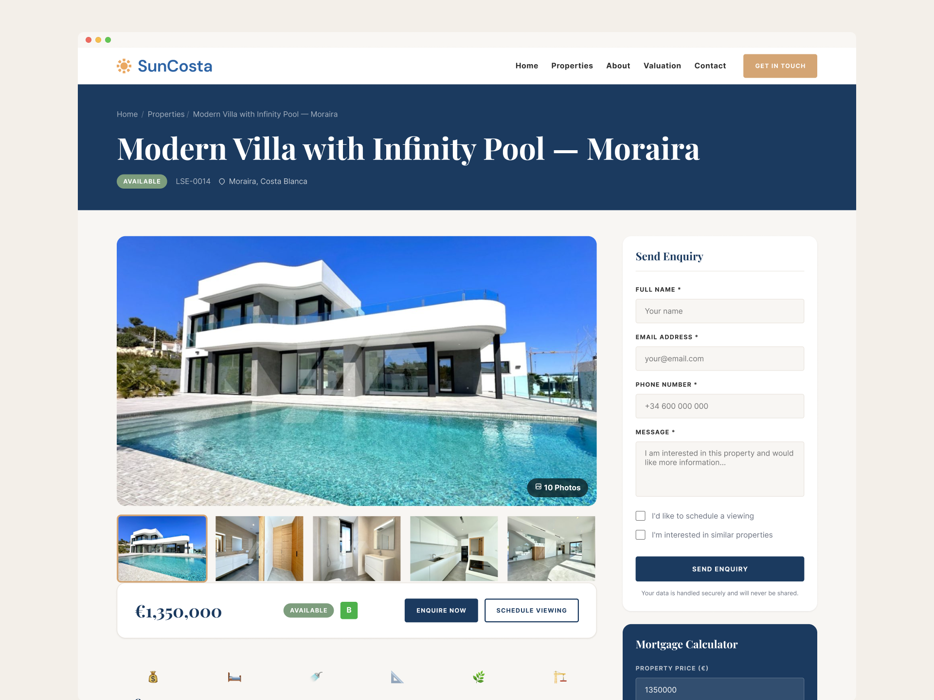 Suncosta - Real Estate Website Design