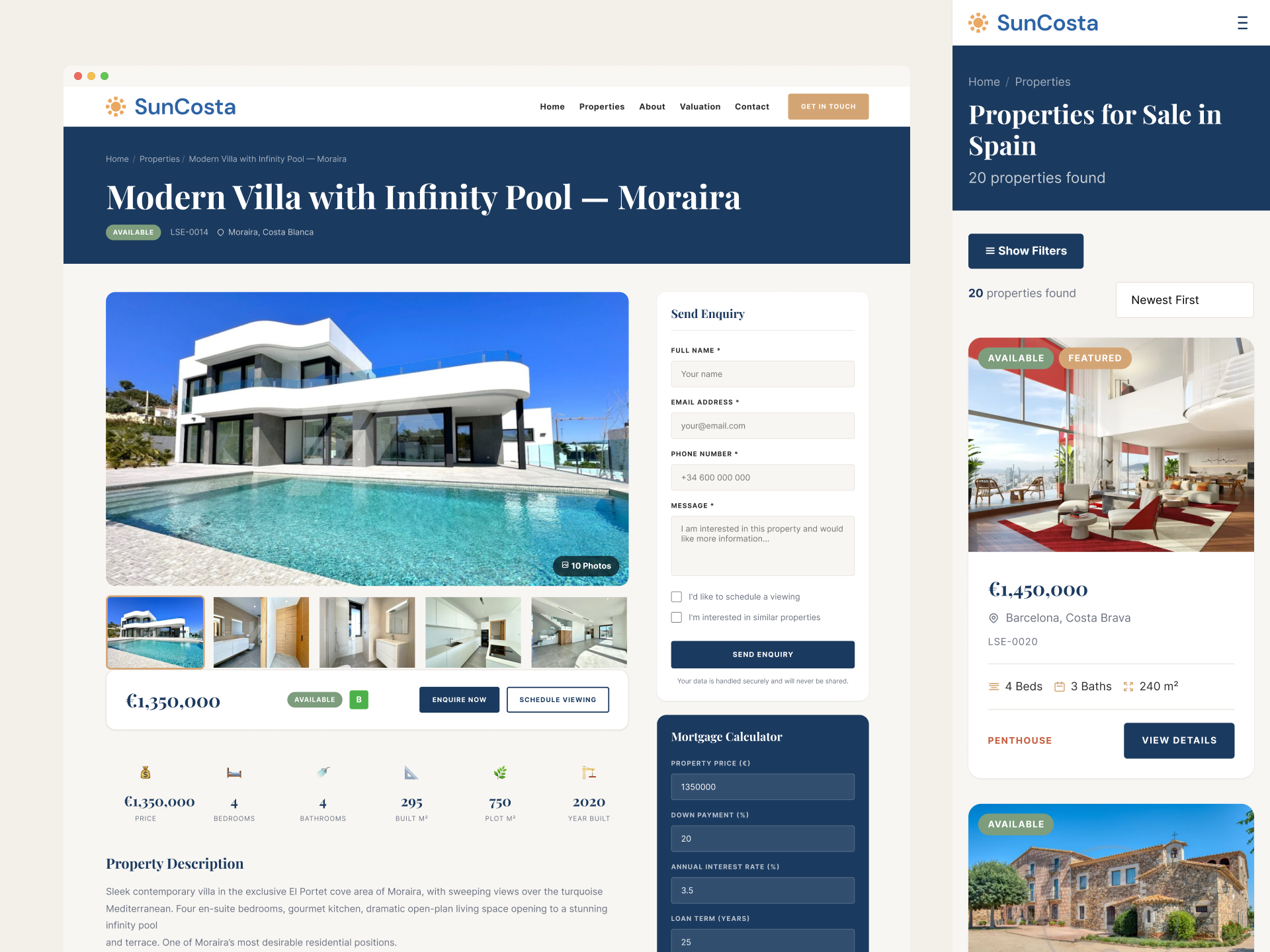 Suncosta - Real Estate Website Design
