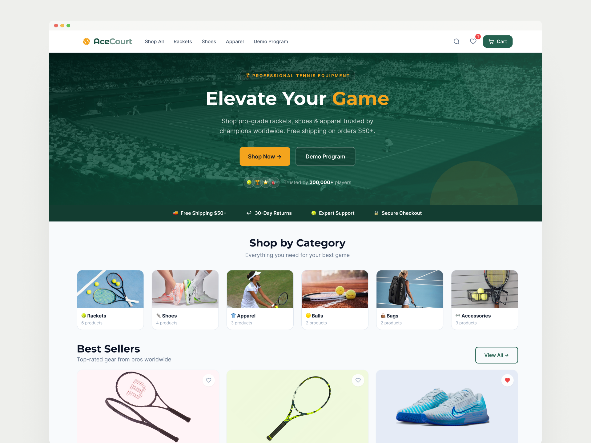 Acecourt - Online Store Design