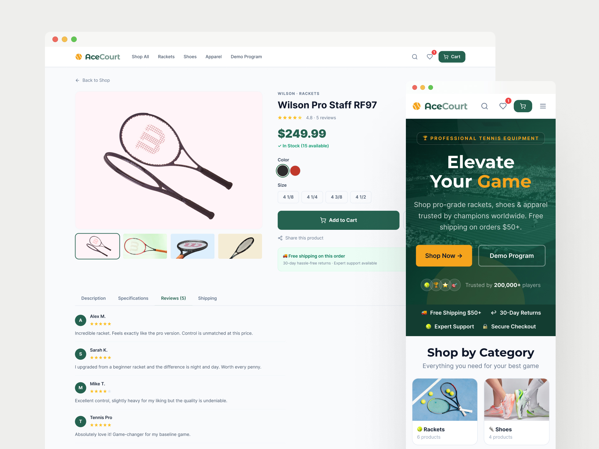 Acecourt - Online Store Design