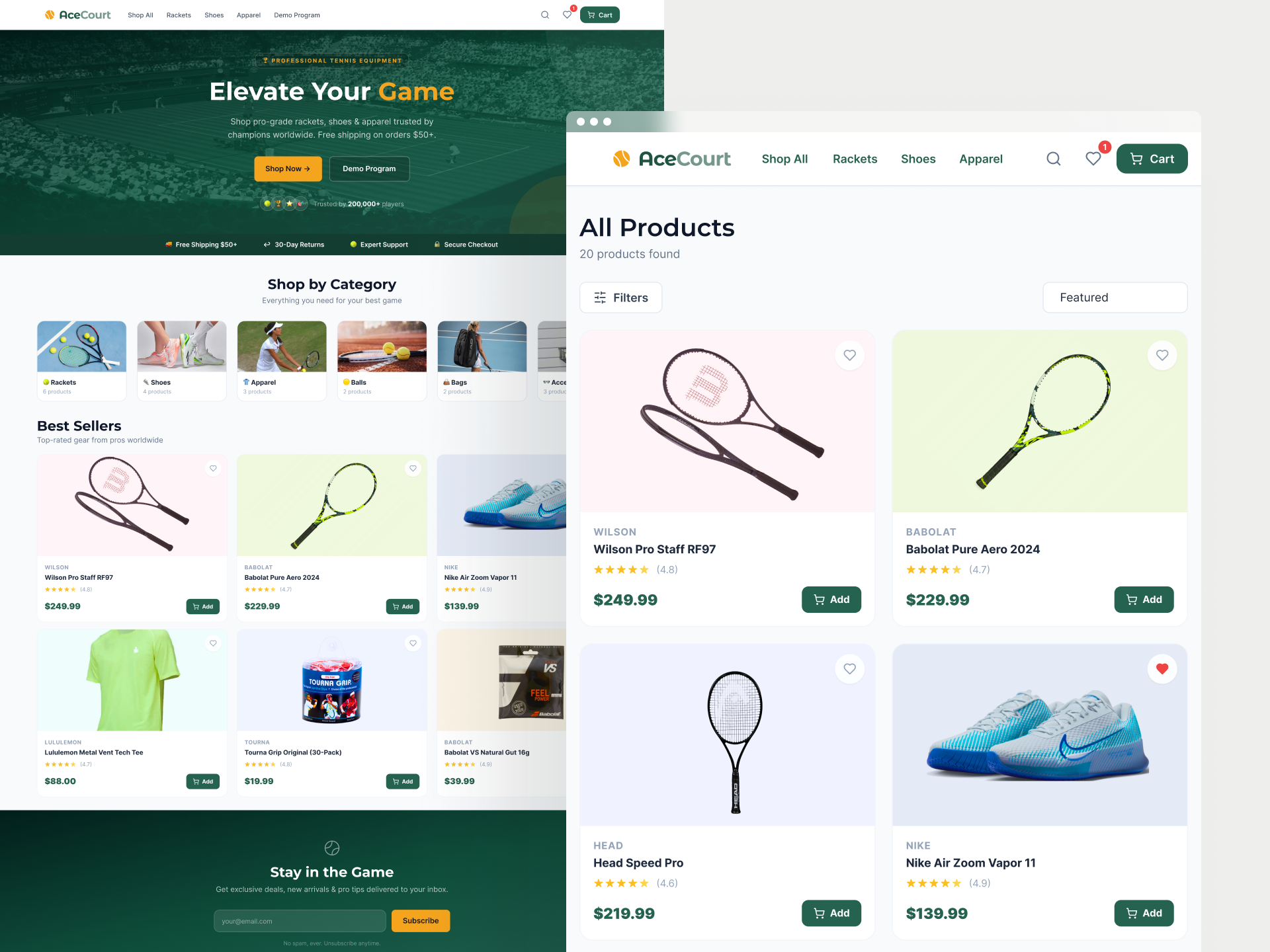Acecourt - Online Store Design