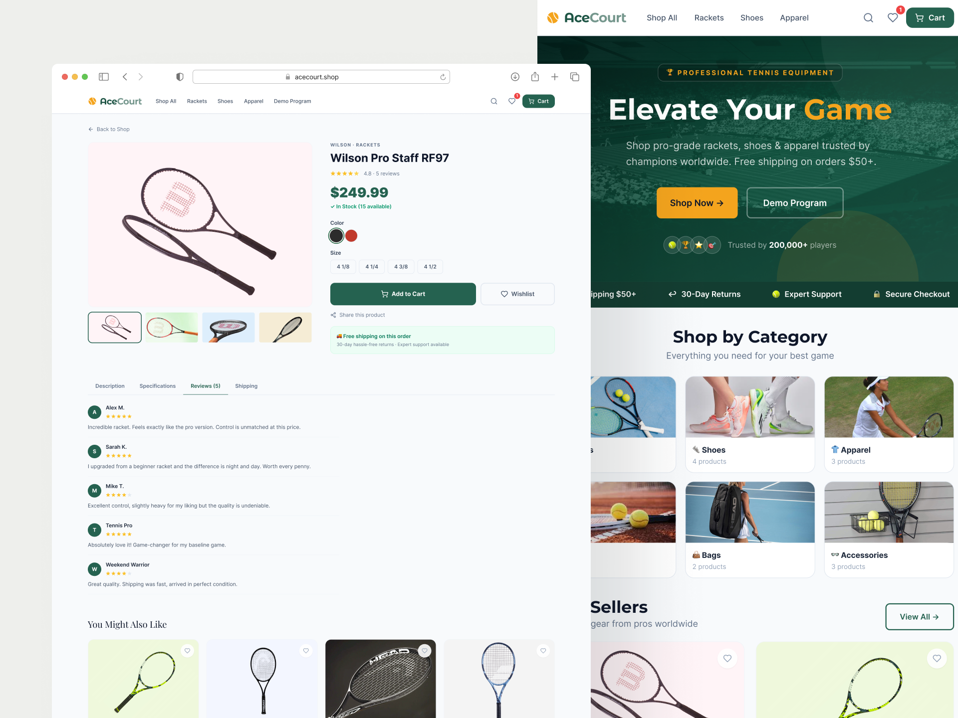 Acecourt - Online Store Design