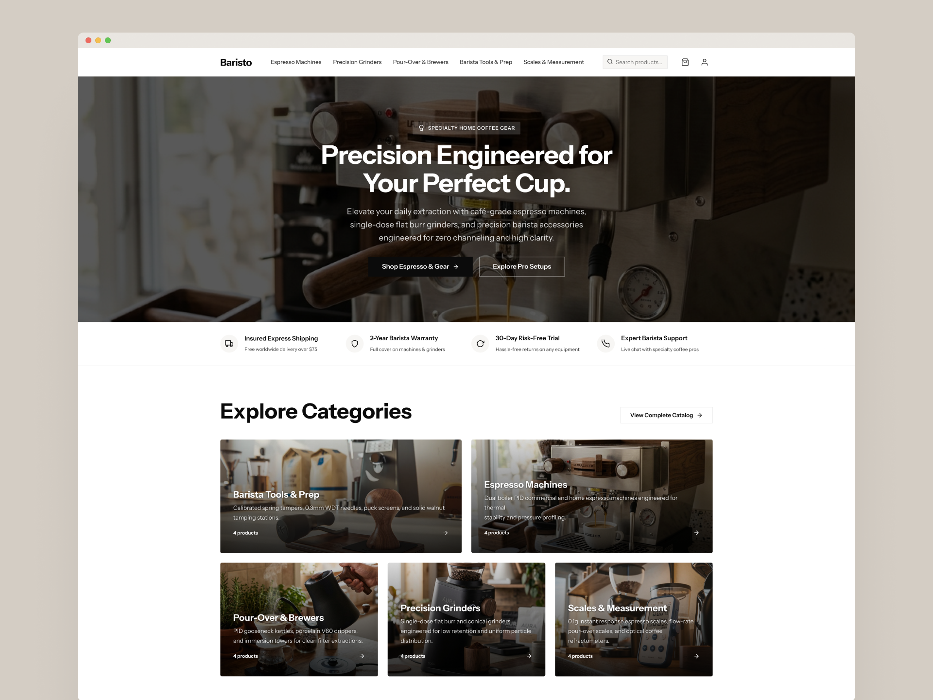 Baristo - Online Store Design
