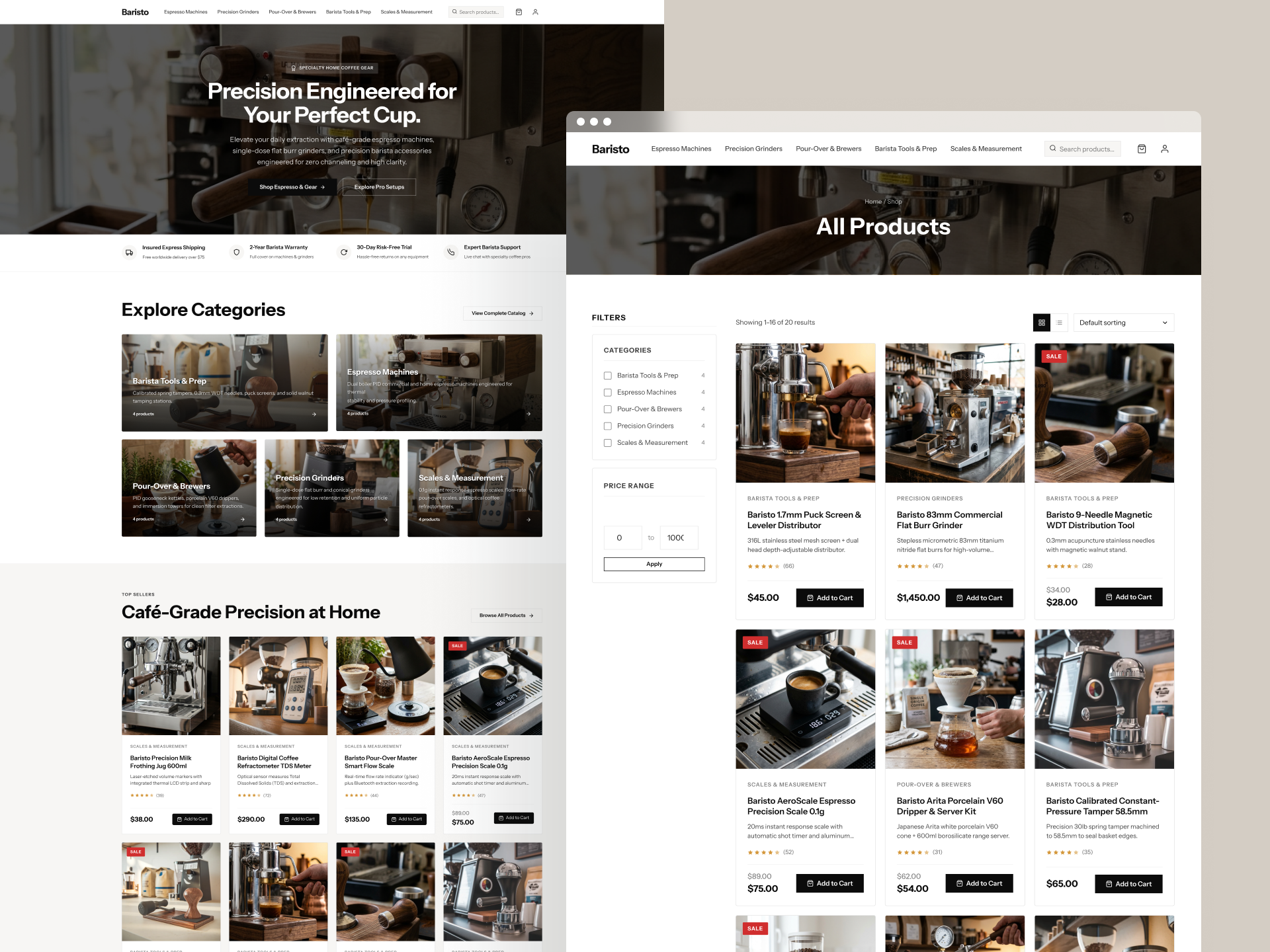Baristo - Online Store Design