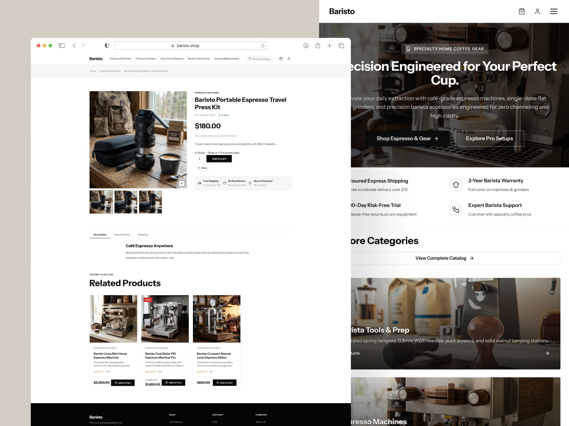 Baristo - Online Store Design